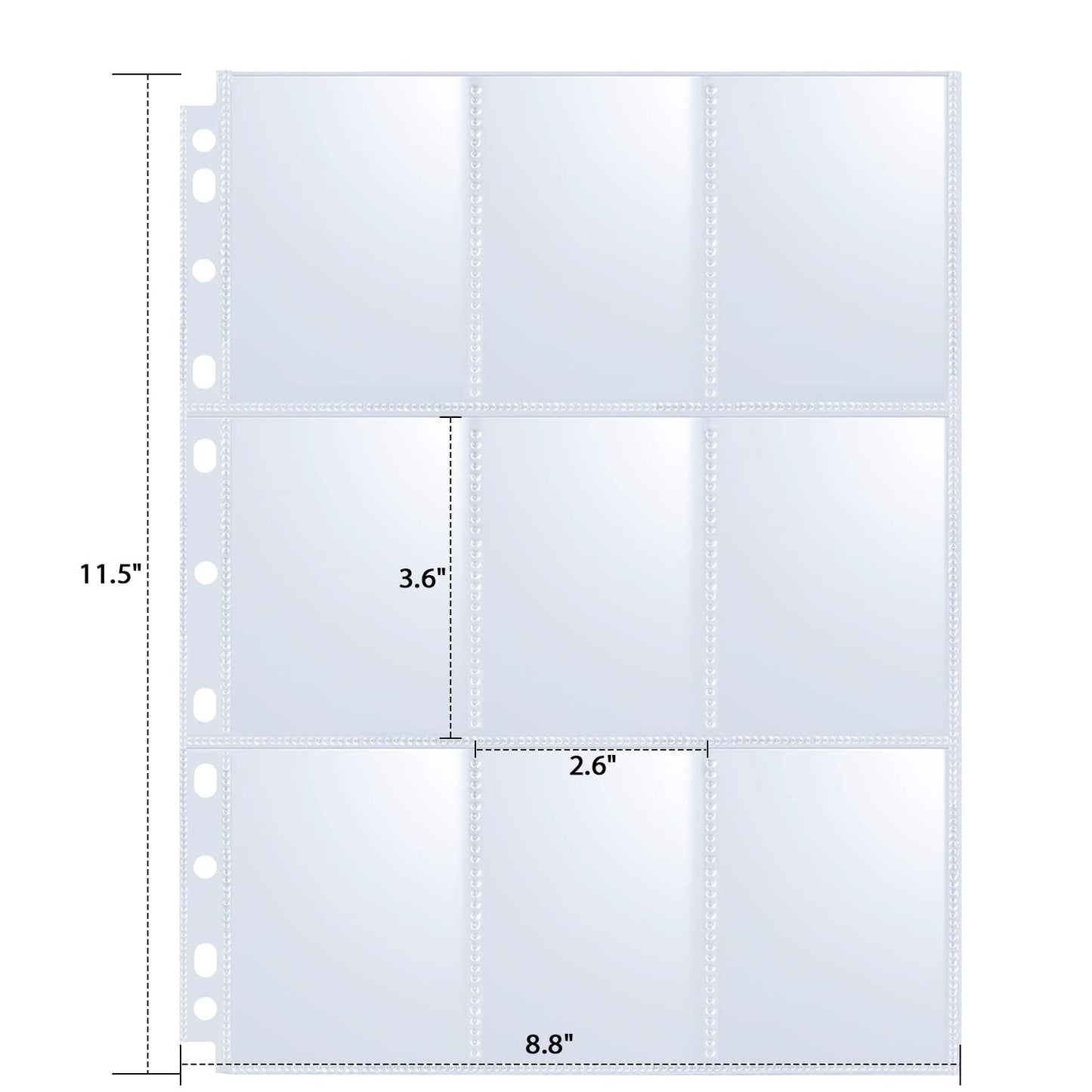 360 Pockets Trading Card Sleeves - Double-Sided 9 Pocket Page Protector, Ultra-Clear Card Sheets for 3 Ring Binder, Sleeves for Game Yugioh/MTG, Baseball, Business Cards, Coupons