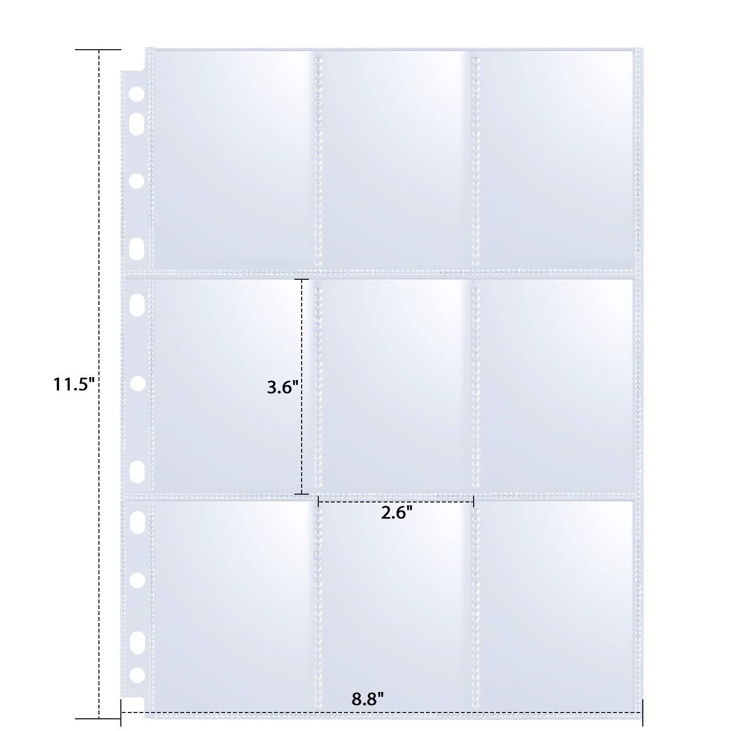 360 Pockets Trading Card Sleeves - Double-Sided 9 Pocket Page Protector, Ultra-Clear Card Sheets for 3 Ring Binder, Sleeves for Game Yugioh/MTG, Baseball, Business Cards, Coupons