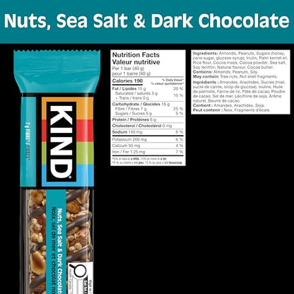 KIND Nut Bars Variety Pack - 15 Count Gluten Free Snack Bars