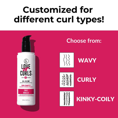 Love Ur Curls - All in One Curl Cream Styler, Curling Cream for Curly Hair, Repair, Define, Hydrate & Style, Anti Frizz with Shea Butter, 250mL - Available at All In One Marketplace Canada