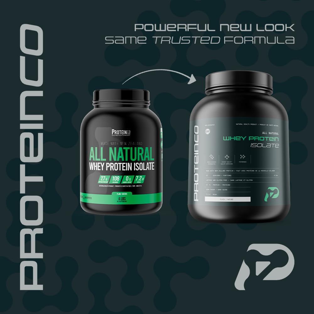 ProteinCo Pure Grass-Fed New Zealand Whey Protein Isolate Powder | 27g Protein Per Serving | 4 Lbs Unflavoured