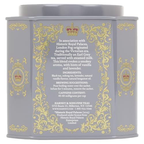 Harney & Sons Victorian London Fog Tea – Black Tea Blend with Citrus, Vanilla & Lavender – 30 Sachets (2.67 oz)