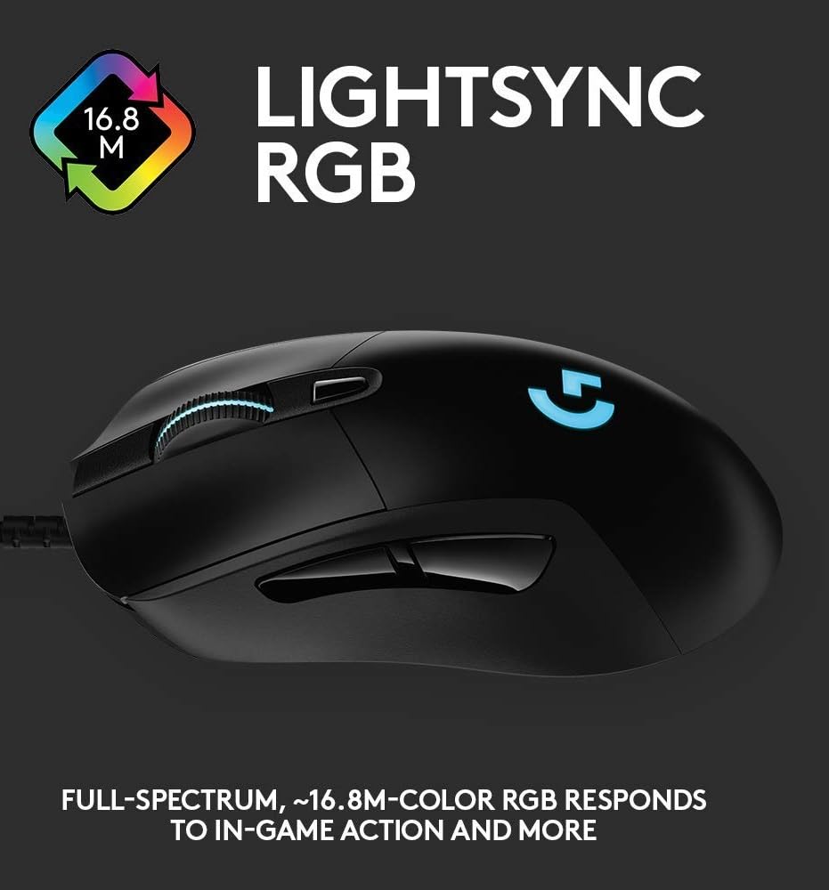 Logitech G403 Hero RGB Gaming Mouse - Black