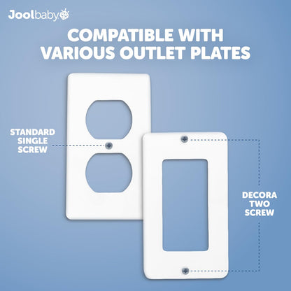 Outlet Cover Box for Child Safety (2 Pack) Duplex & Decorator Electrical Outlet Plates, Concealed Access Buttons, and Spacious Compartment - Jool Baby - Available at All In One Marketplace Canada