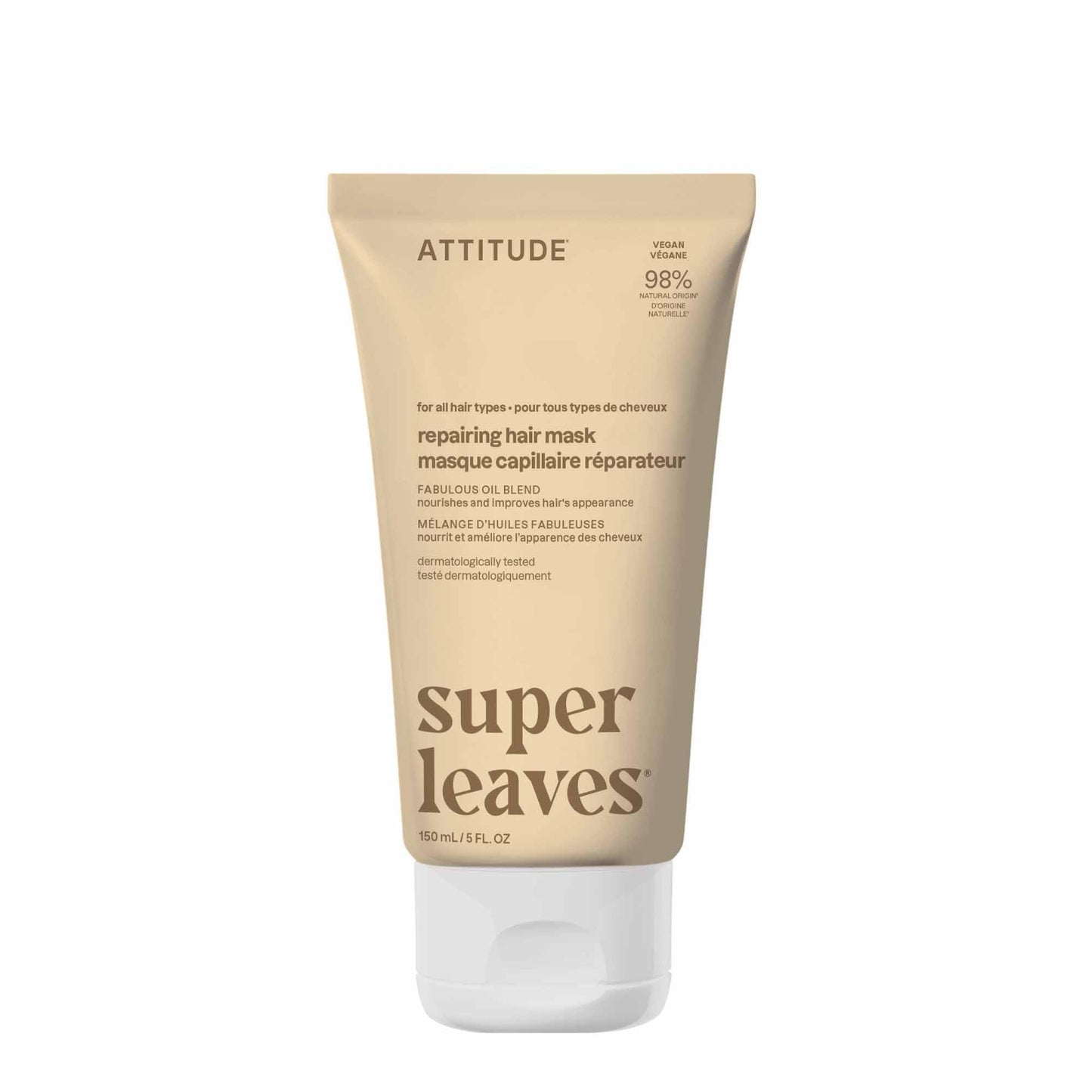 ATTITUDE Repairing Hair Mask, Made in Canada, Nourishes and Improves Hair's Appearance, Fabulous Oils Blend, Abyssinian Oil, Argan Oil, Shea Butter, Vegan Hair Care, Pink Argan, 150 mL ATTITUDE