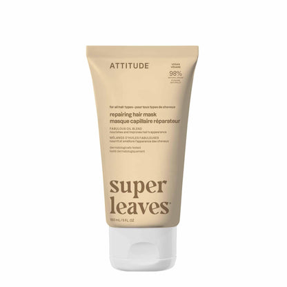 ATTITUDE Repairing Hair Mask, Made in Canada, Nourishes and Improves Hair's Appearance, Fabulous Oils Blend, Abyssinian Oil, Argan Oil, Shea Butter, Vegan Hair Care, Pink Argan, 150 mL ATTITUDE
