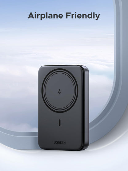 UGREEN 10000mAh PD 20W Magnetic Battery Pack Power Bank for iPhone, 7.5W Wireless Portable Charger with Magsafe, Skin-Friendly Compatible with iPhone 17/16/15/14/13 Series-Black, Includes USB-C Cable - Available at All In One Marketplace Canada