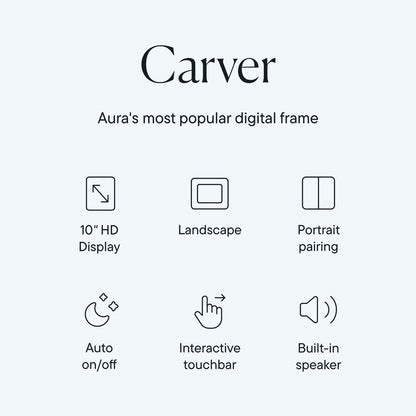 Aura Carver WiFi Digital Picture Frame | The Best Digital Frame for Gifting | Send Photos from Your Phone | Quick, Easy Setup in Aura App | Free Unlimited Storage | Gravel with White Mat