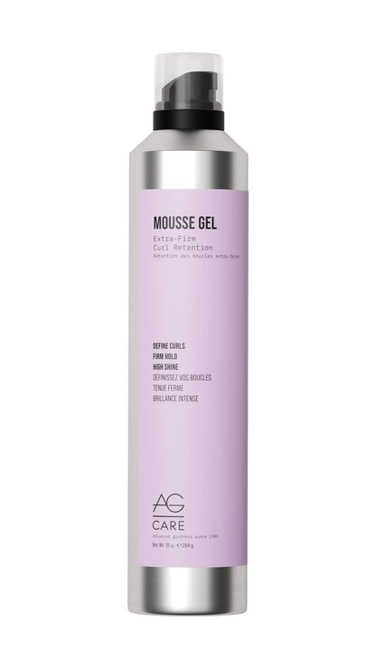 AG Care Curl Retention Mousse Gel with Exclusive Curl Creating Complex | Extra Firm Styling Mousse for Curly Hair, 10 Fl Oz AG Care