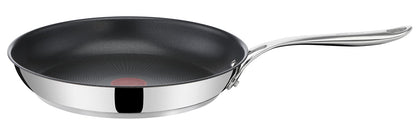 Jamie Oliver by Tefal Nonstick Coated Stainless Steel Pan 11-Inch, Induction Compatible, Oven Safe up to 500°F, Chef's Stainless Steel Skillet, Non Stick Frying Pans, Silver T-Fal