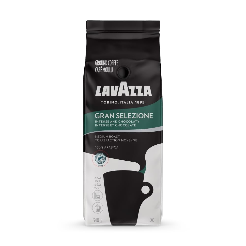 Lavazza Gran Selezione Ground Coffee Blend - 340g Bag - Non-GMO, Chocolatey Tasting Notes and Full-Bodied Aroma 🍁 All In One Marketplace Canada