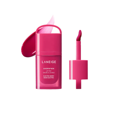 LANEIGE JuicePop Box Lip Tint: 12‑HR Hydrating Lightweight Stain with Buildable Juicy Color & Nourishing Shine, a K‑Beauty Lip Essential for Long‑Lasting Comfort, Electro Berry LANEIGE