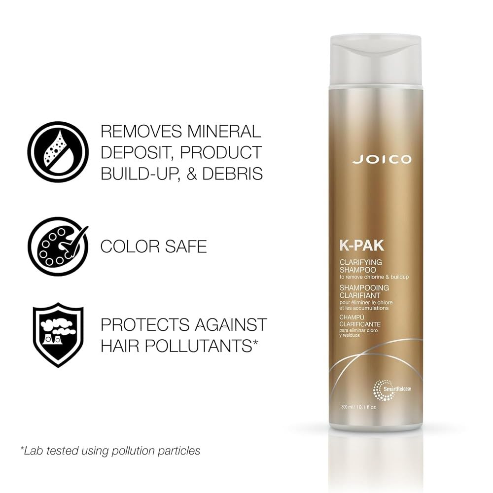 Joico K-PAK Daily Clarifying Shampoo to Remove Buildup, Deep Cleansing For Damaged Hair, Repair and Prevents Breakage, With Keratin and Guajava Fruit Extract, Gold, 300mL - Available at All In One Marketplace Canada