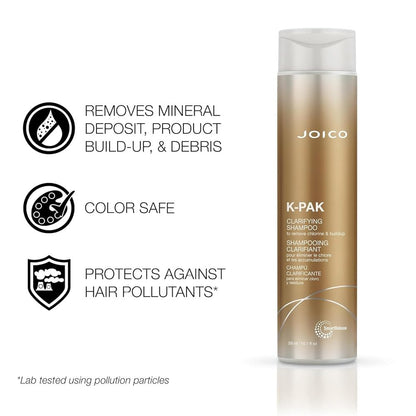 Joico K-PAK Daily Clarifying Shampoo to Remove Buildup, Deep Cleansing For Damaged Hair, Repair and Prevents Breakage, With Keratin and Guajava Fruit Extract, Gold, 300mL - Available at All In One Marketplace Canada