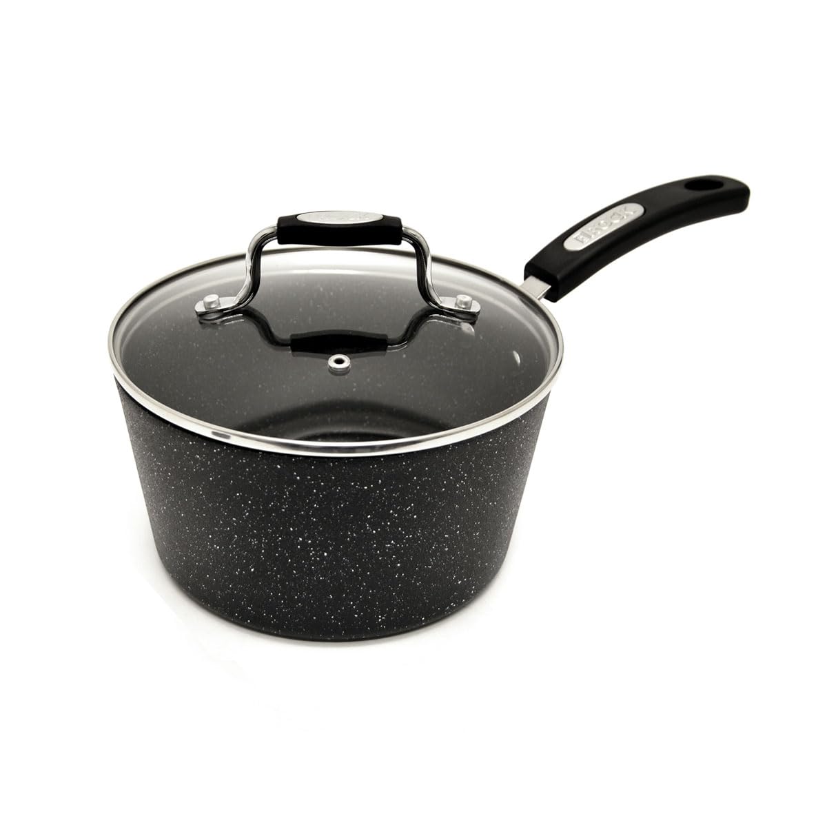 Starfrit The Rock 1.9L (2Qt) Non-Stick Saucepan - Durable Forged Aluminum - Oven Safe - PFOA Free - Easy to Clean - Black Starfrit