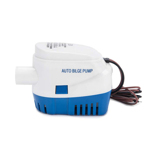 Dontmiss 1100GPH Automatic Submersible Bilge Pump,12V Boat Bilge Pump with Float Switch, High-Flow 3-Blade Impeller, Snap-Off Strainer, 1 1/8'' Outlet - Compact All-in-One for Boats, RV, Ponds & Pools