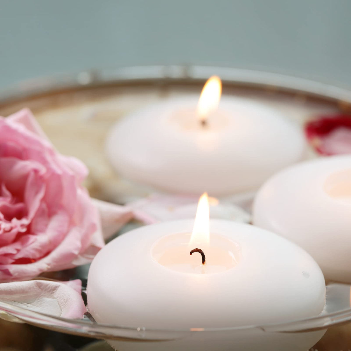 flamecan 24 Pack Floating Candles, 3” White Unscented Dripless Wax Burning Candles, for Cylinder Vases, Weddings, Party and Holiday 🍁 All In One Marketplace Canada