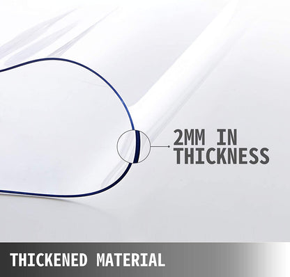 VEVOR 80 x 42 Inch Crystal Clear Table Protector Clear PVC Table Top Protector 2mm Thick Table Cover Rectangular Table Pads for Dining Room Table/Desk VEVOR