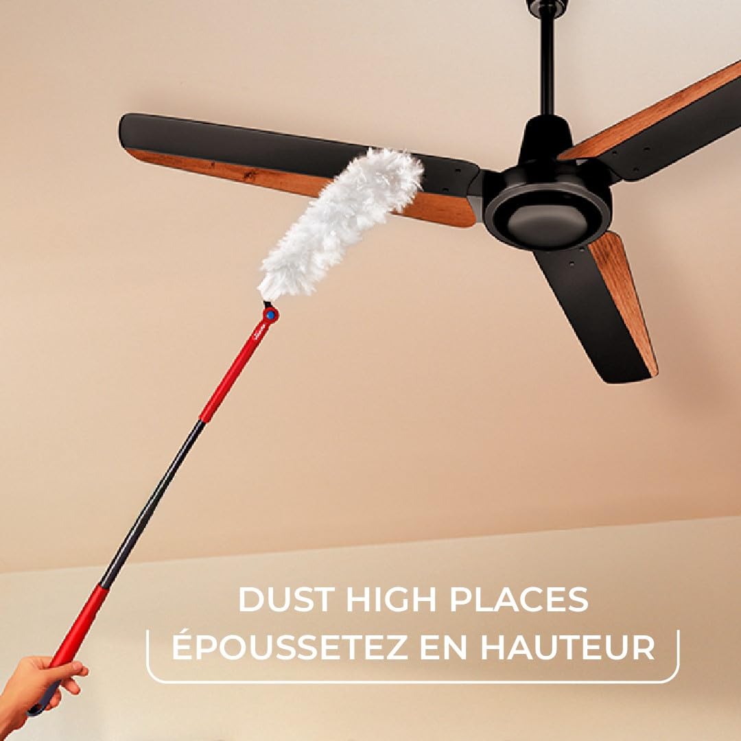 Vileda Duster | Flex & Catch Heavy Duty Dusting Kit with 15 Disposable Duster Refills | Extendable 3 Ft Handle with Secure Hook | Traps 3X More Dust Than Feather Dusters - Available at All In One Marketplace Canada