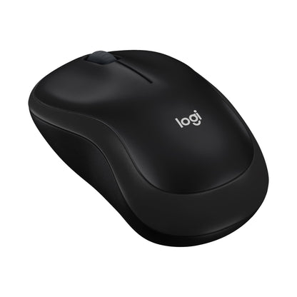 Logitech M185 Compact Ambidextrous Wireless Mouse with Rubber Grips - Black