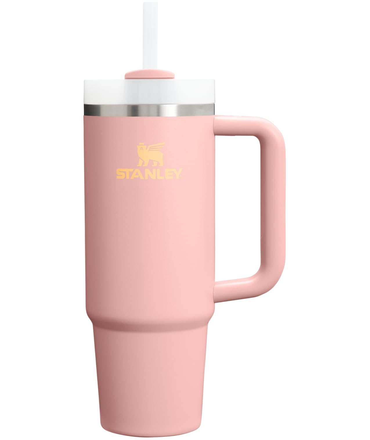 Gobelet STANLEY Quencher H2.0 avec poignée et paille 887 ml | Couvercle Flowstate 3 positions | Compatible porte-gobelet pour le voyage | Tasse isotherme en acier inoxydable | Sans BPA | Rose Pêche