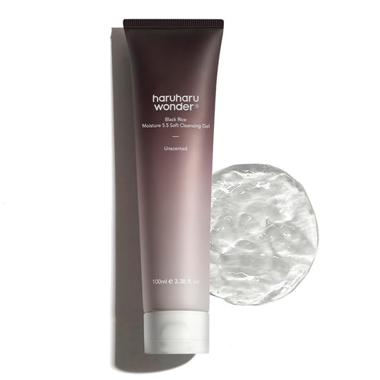 Haruharu Wonder Black Rice Moisture 5.5 Soft Cleansing Gel 100ml Fermented Black Rice Face Wash Foam Cleanser - Available at All In One Marketplace Canada