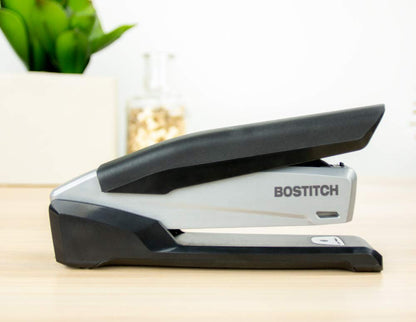 Bostitch Office Executive 3 in 1 Stapler, Includes 210 Staples and Integrated Staple Remover, One Finger Stapling, No Effort, 20 Sheet Capacity, Spring Powered Stapler, Black/Gray (INP20) Bostitch