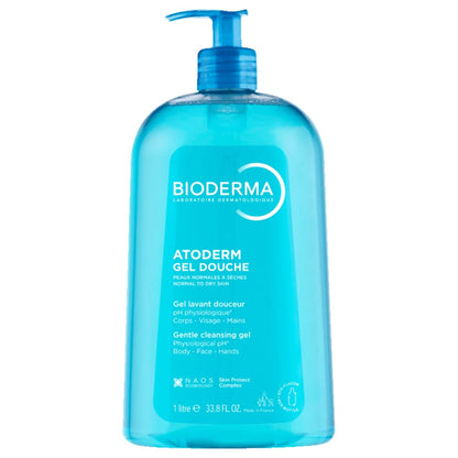 Bioderma Atoderm Hydrating Shower Gel, Moisturizing Face and Body Cleanser, Body Wash for Normal to Dry Sensitive Skin, 1L - Available at All In One Marketplace Canada