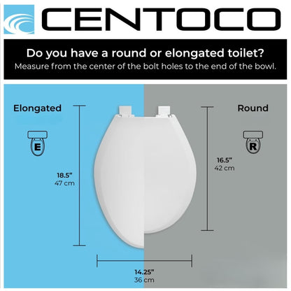 Centoco Round Front Toilet Seat, White (700-001) Centoco