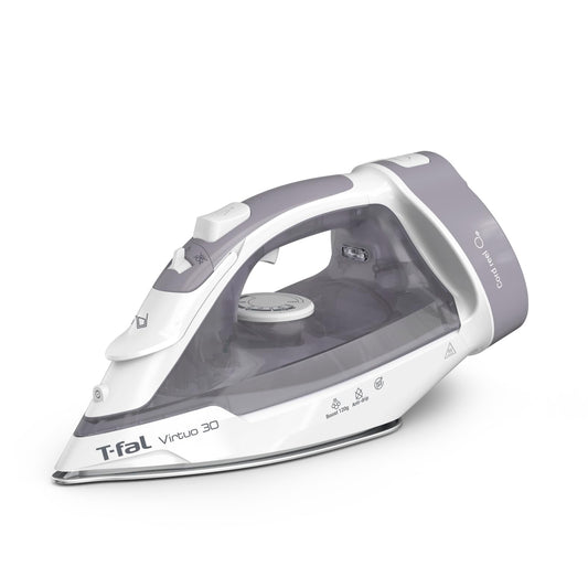 T-Fal Virtuo Steam Iron for Clothes with Retractable Cord, Portable Iron and Steamer for Clothes, Ceramic Nonstick Soleplate, 1500 Watts, Anti-Drip, Auto-Off, Scratch Resistant, Grey - Available at All In One Marketplace Canada