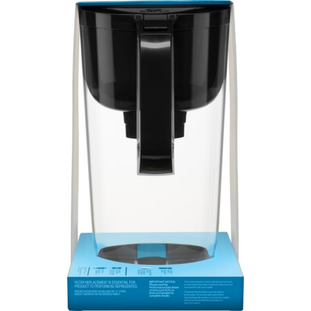 Brita 10 Cup Filter Pitcher with Smart Light Indicator, Reduces Chlorine taste and odour from Tap Water, Filters 151 Litres, Huron, Black