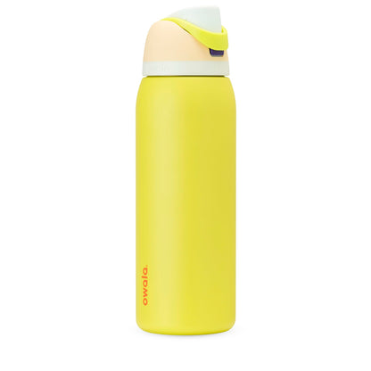 Bouteille d'eau isotherme en acier inoxydable Owala FreeSip avec paille, bouteille de sport sans BPA, idéale pour les voyages, 40 oz, Lemon Limeade