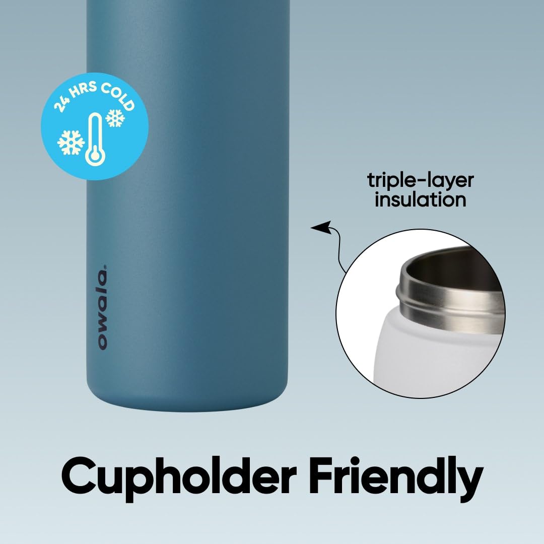 Owala FreeSip Insulated Stainless Steel Water Bottle with Straw, BPA-Free Sports Water Bottle, Great for Travel, 32 Oz, Denim