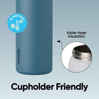 Owala FreeSip Insulated Stainless Steel Water Bottle with Straw, BPA-Free Sports Water Bottle, Great for Travel, 40 Oz, Denim