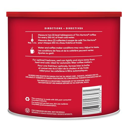 Tim Hortons 100% Arabica Original Blend Medium Roast Ground Coffee, 875g