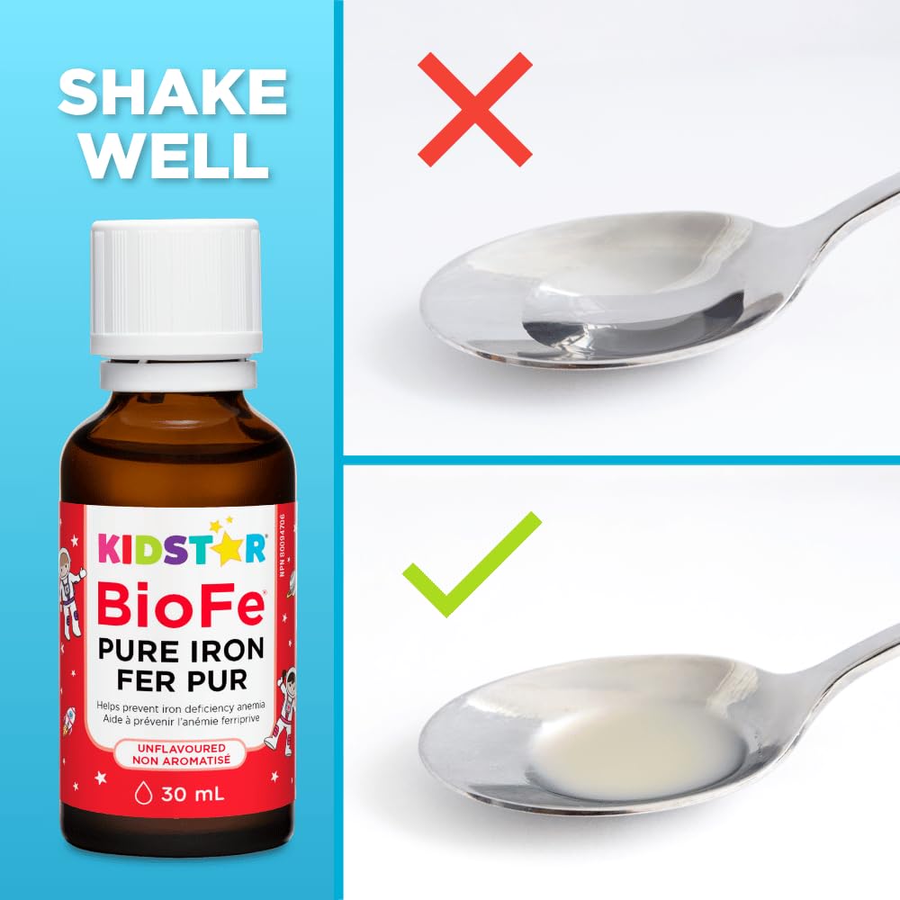 KidStar BioFe Pure Iron Drops, Baby Liquid Iron Drops Unflavoured, 30 ml