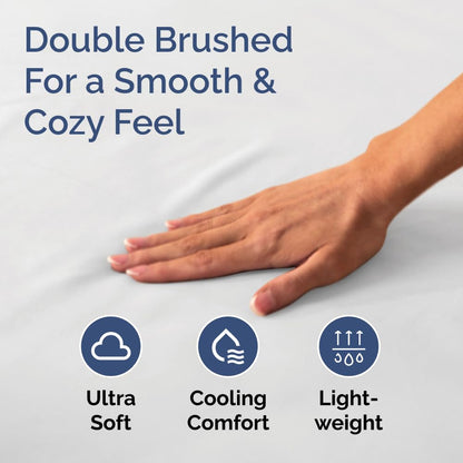 Full Size Fitted Bed Sheet - Hotel Luxury Single Fitted Sheet Only - Fits Mattress Up To 16 - Extra Soft, Wrinkle Free, Breathable & Cooling - Bottom Fitted Sheet - White Single Fitted Sheet Only