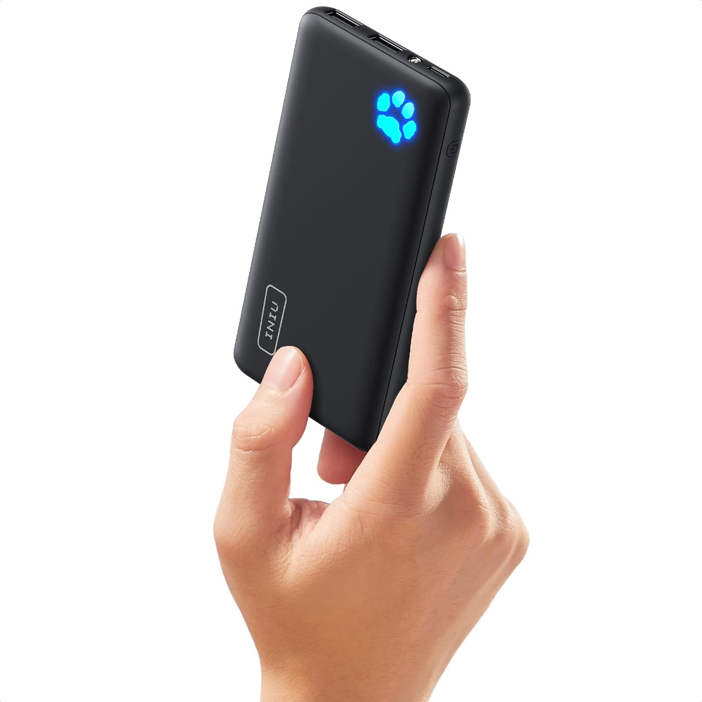 INIU Power Bank, Slimmest 10000mAh Portable Charger, Triple 3A High-Speed Charge External Battery Pack with Flashlight, USB C Phone Charger for iPhone 17 16 15 14 13 Samsung S22 Google LG iPad etc - Available at All In One Marketplace Canada