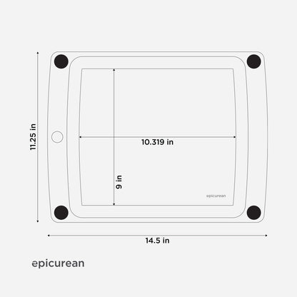 Epicurean All-in-One Cutting Board with Non-Slip Feet and Juice Groove, 14.5" × 11.25", Natural/Black