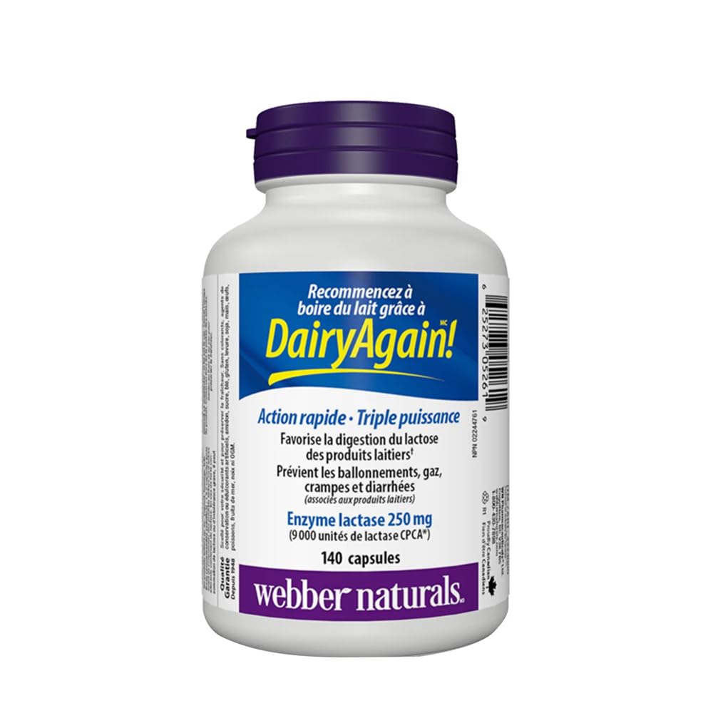 webber naturals Lactase Enzyme 140 Capsules - Available at All In One Marketplace Canada
