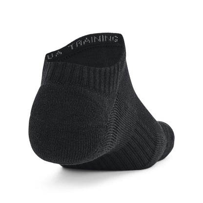 Under Armour Unisex Adult Training Cotton No Show Socks (6 Pairs), (001) Black/Black/White, Large Under Armour