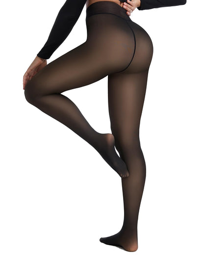 Tyusatu Fleece Lined Tights Leggings for Women One Seam Design Black 🍁 All In One Marketplace Canada