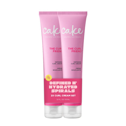 Cake Beauty Curl Defining Cream, The Curl Friend - For Curly Hair | For Frizz Control | Moisturizes & Defines | With Avocado Oil | Soybean Oil & Shea | 6 Fl Oz / 177 mL 2 Pack 🍁 All In One Marketplace Canada