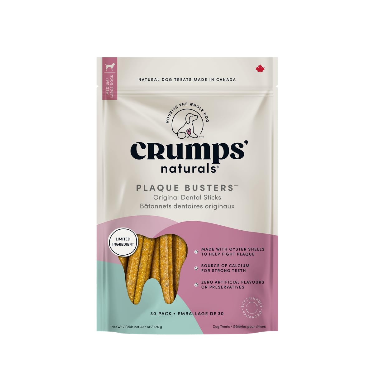 Crumps' Naturals, Plaque Busters, 870 g, Dog Treats