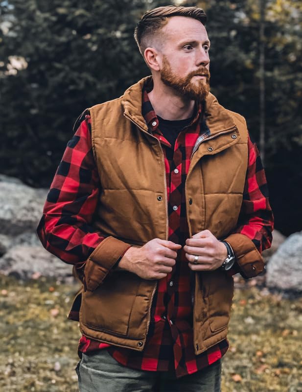 TARAINYA Men's Flannel Plaid Button Down Long Sleeve Shirt with Pockets 🍁 All In One Marketplace Canada