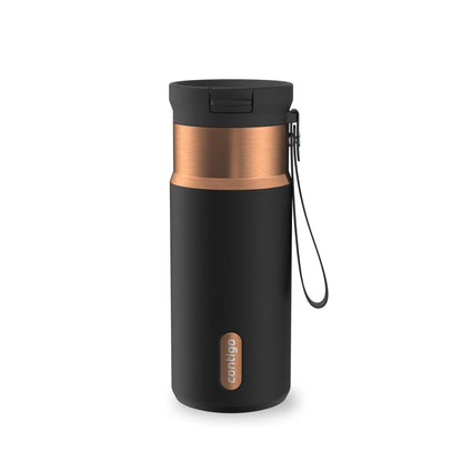 Contigo SnapSeal 16 oz Travel Mug w/Carry Strap | Vacuum-Insulated Stainless Steel for Hot Coffee & Tea or Cold Drinks | Spill-Proof Lid w/Straw Compatibility | BPA & Lead-Free | Dishwasher Safe