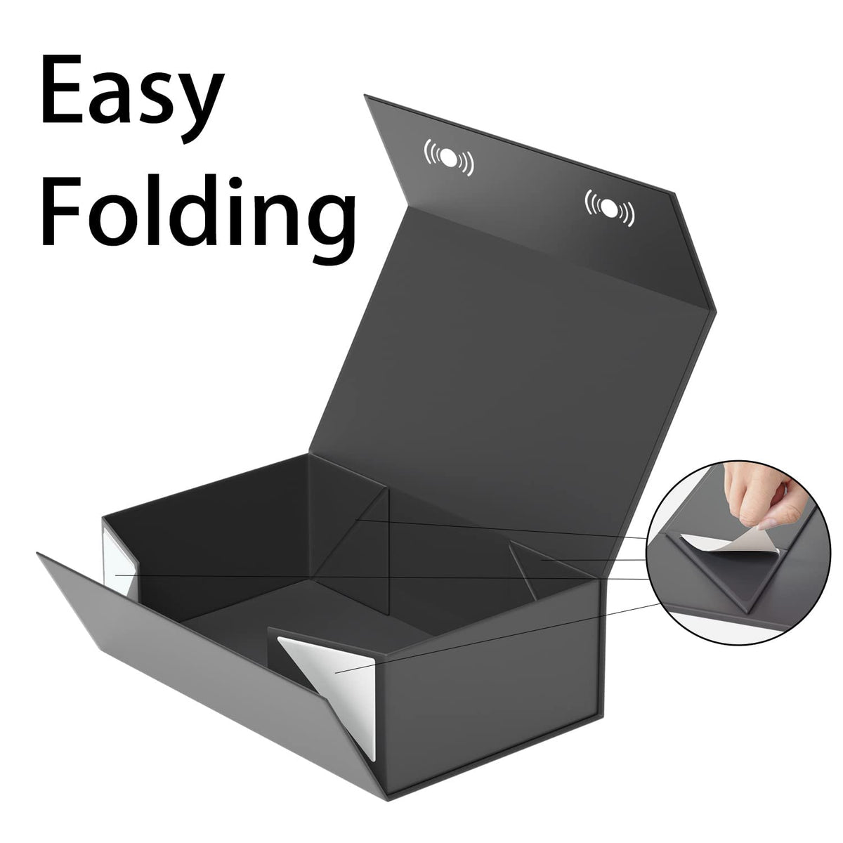 RYDDOY 9.5x6x3'' Gift Box, 5 Pack Black Gift Boxes with Lids for Presents 🍁 All In One Marketplace Canada