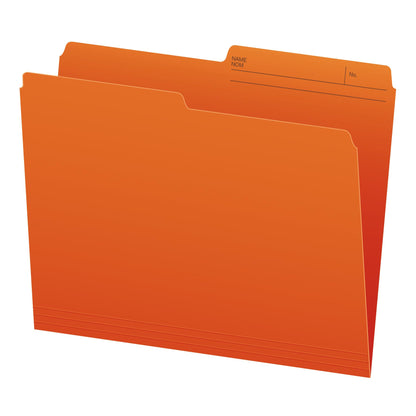 Pendaflex File Folders, 1/2 Cut Tab, Letter Size, Orange, Durable Paper Stock, 100/Box, Ideal for Office/Home/School Organization, Made in Canada, Reversible File Organizers Pendaflex
