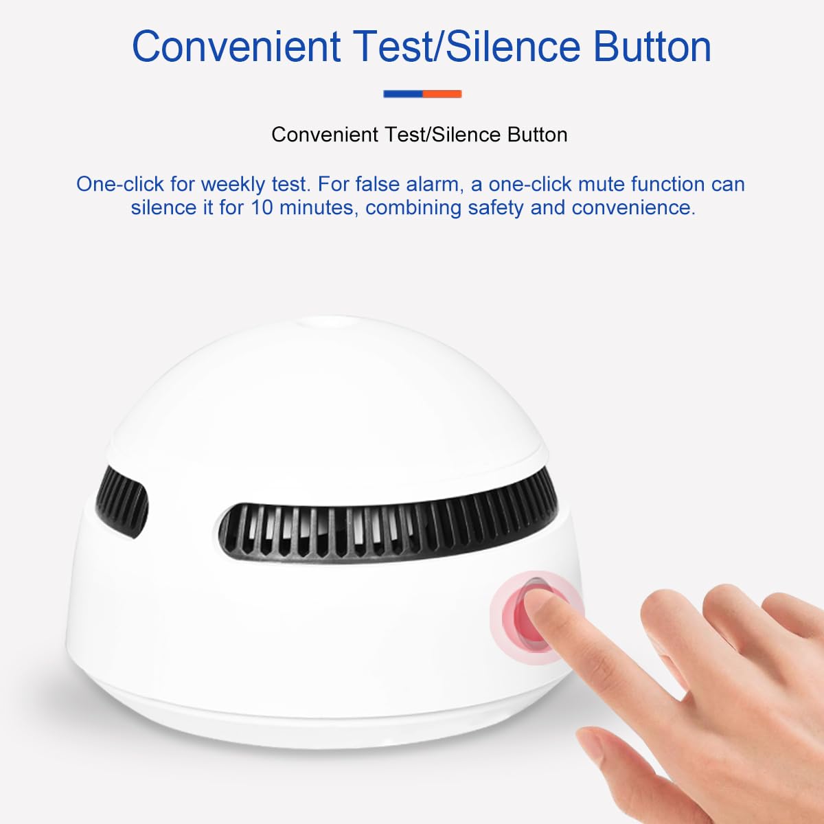 10-Year Battery Smoke Detector for Home | 85dB Fire Alarm, Military-Grade Photoelectric Sensor Reduces 70% False Alarms | Passed CE/ULC Tests | Easy Install (Adhesive/Screws) (1)