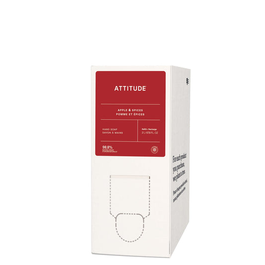 ATTITUDE Recharge de savon liquide pour les mains, certifiée EWG, fabriquée au Canada, à base de plantes et de minéraux, produits de soins personnels végétaliens, parfum pomme et épices, 2 L 🍁 All In One Marketplace Canada